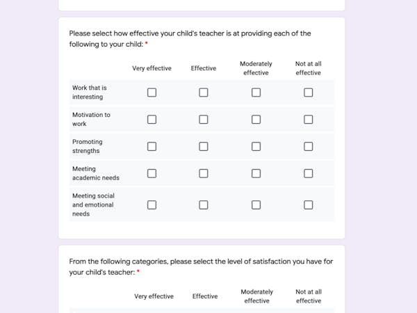 Implementing Parent Feedback with Google Forms