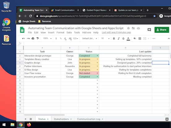google sheets and apps script