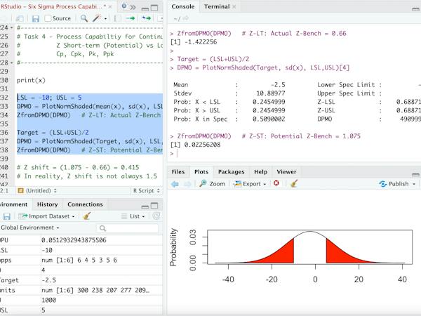 Process Models For R Studio RStudio for Six Sigma - Process Capability