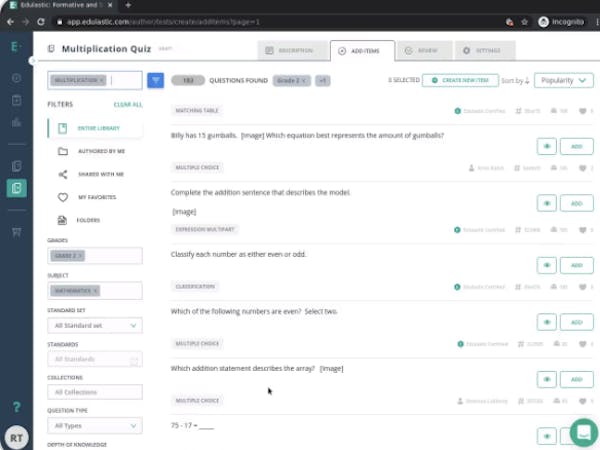 Interactive eLearning and Assessment with Edulastic