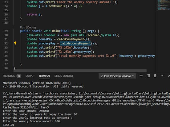Java Primitive Types To Calculate Expenses