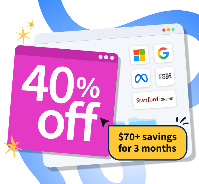 Ends soon! 40% off 3 months of Coursera Plus