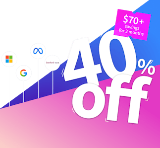 Save 40% on 3 months of Coursera Plus