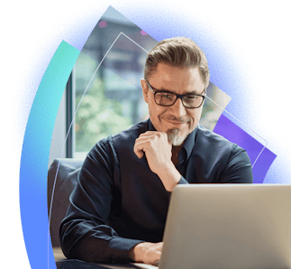 Man at desk with laptop