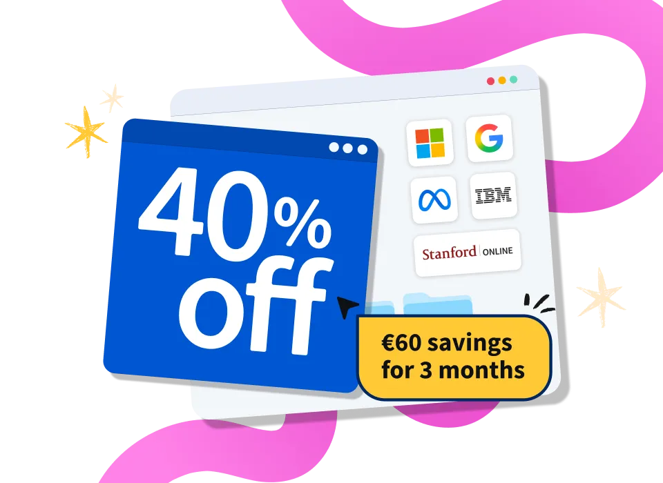 40% off
[Microsoft, Google, Meta, and Stanford logos]
