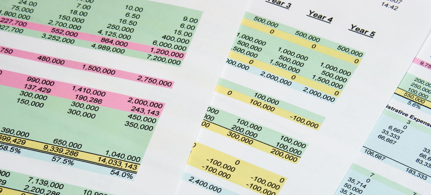 [Featured image] Three financial spreadsheets showing an array of numbers.