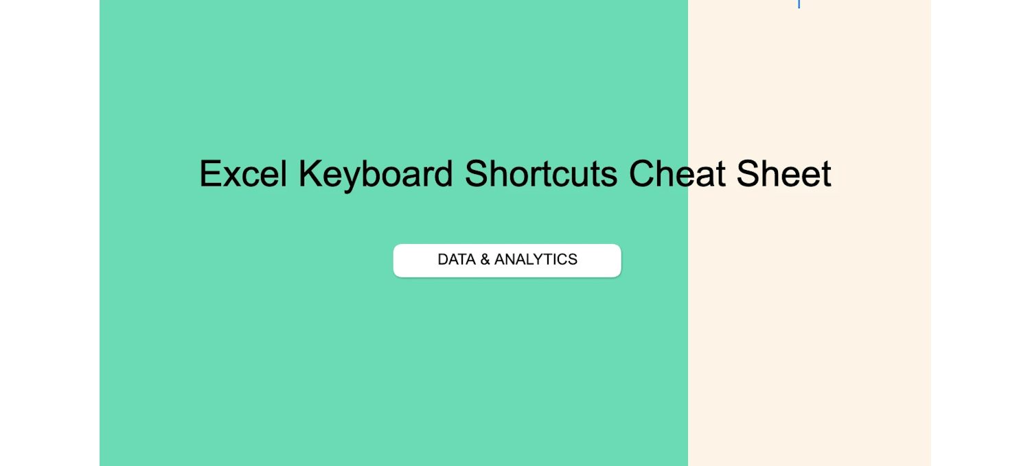 Excel Shortcut Hack Excel Keyboard Shortcuts Cheat Sheet | Coursera