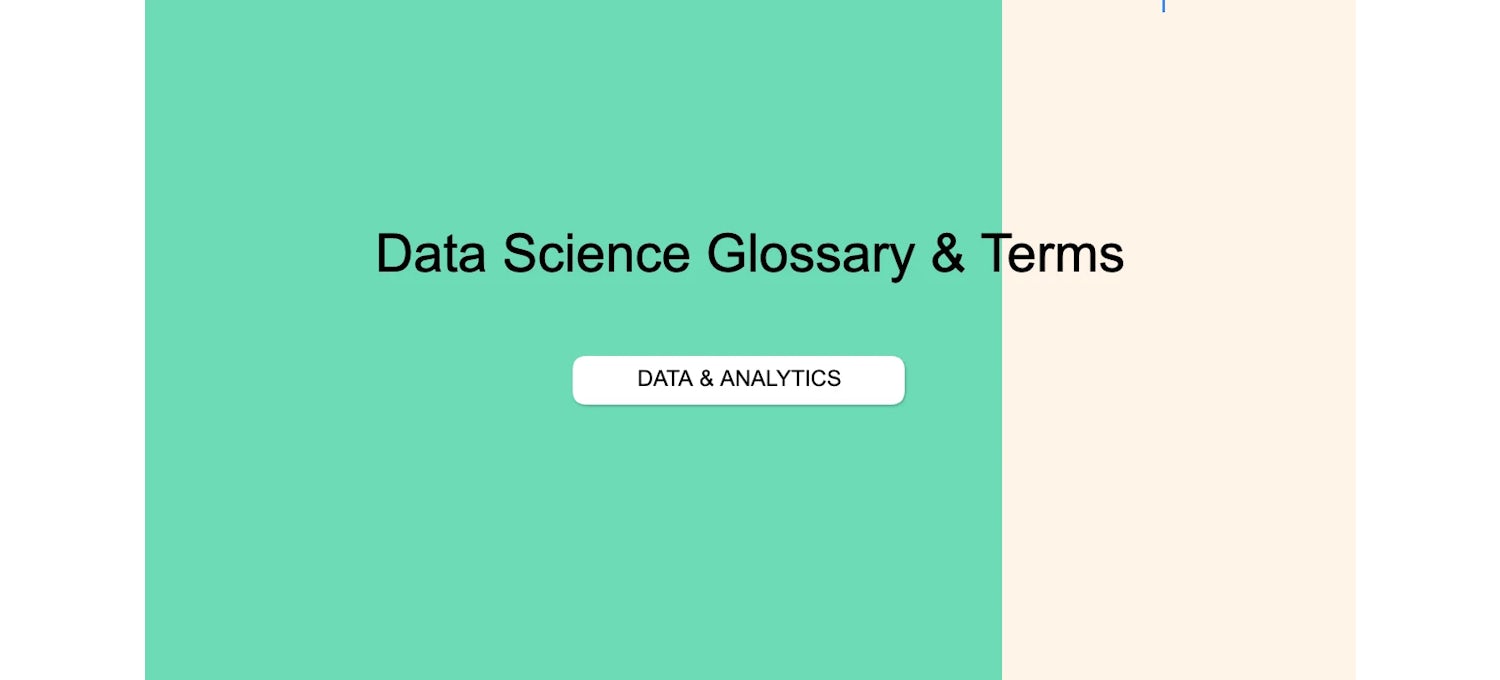 Data Science Terms Data Science Glossary