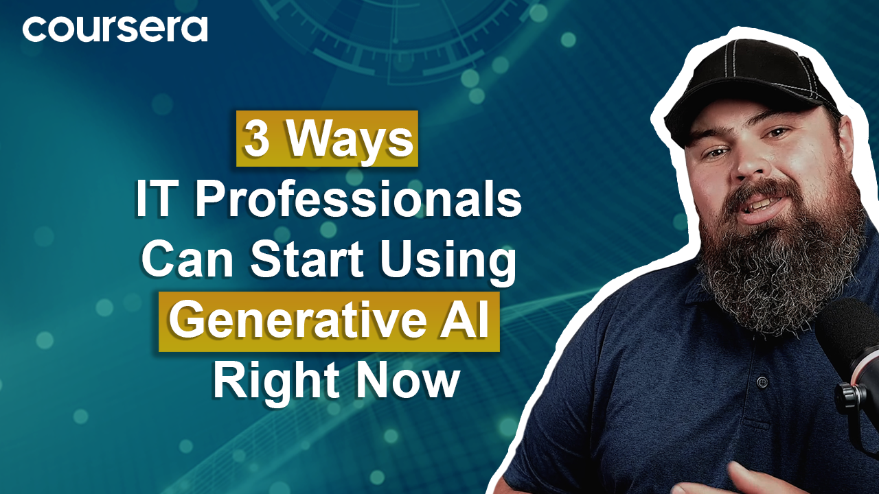 [YouTube thumbnail] 3 ways IT professionals can start using generative AI right now