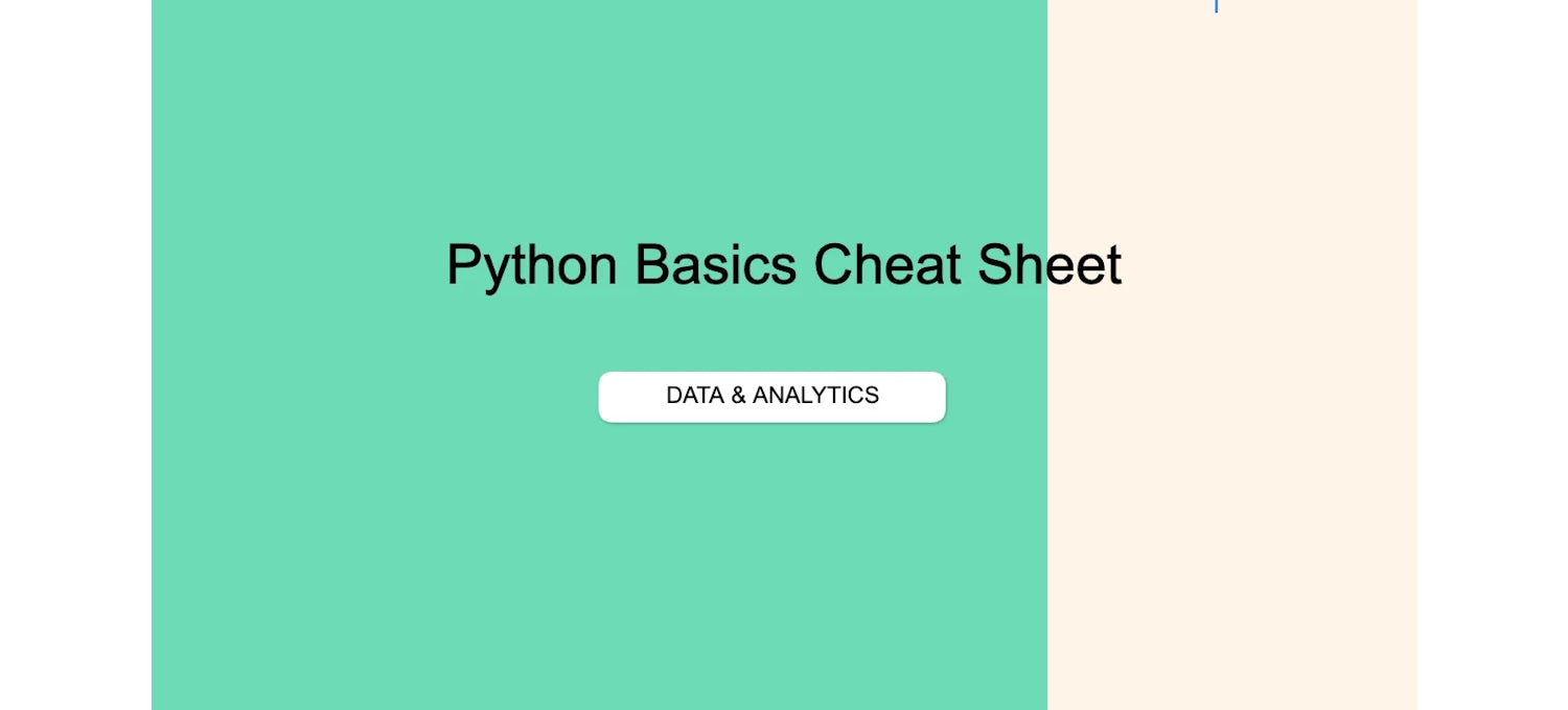 Python Basics Cheat Sheet