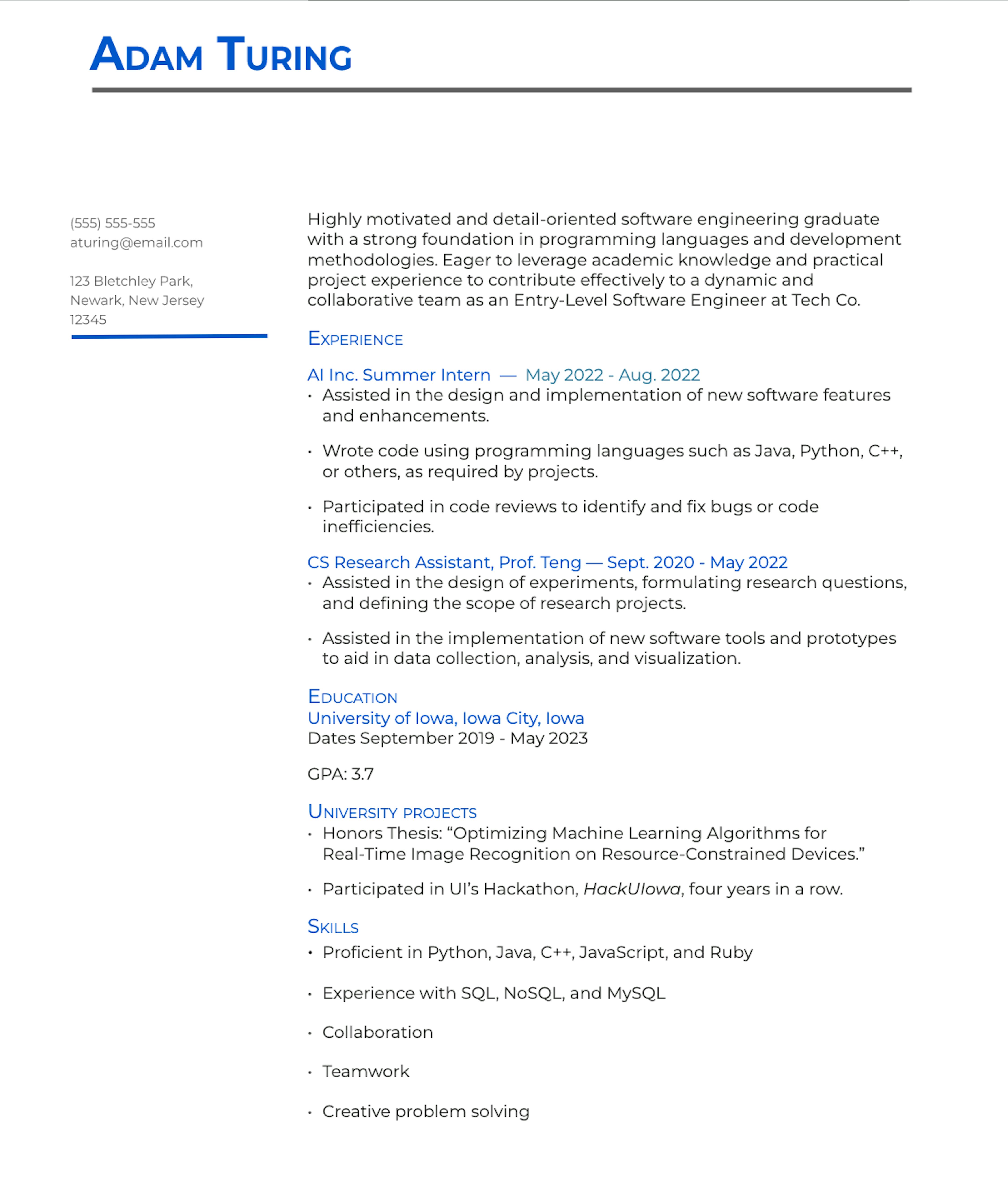 Software Engineer Resume: Examples, Tips, and More for 2025 | Coursera