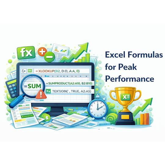 Portada: Excel Formulas for Peak Performance